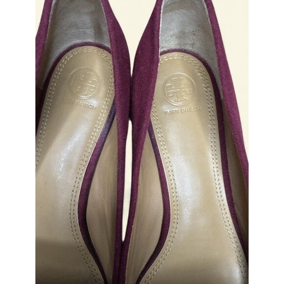 TORY BURCH Antonia Loafer Embroidered Monogram Imperial Garnet Women’s 10.5 - Picture 4 of 5